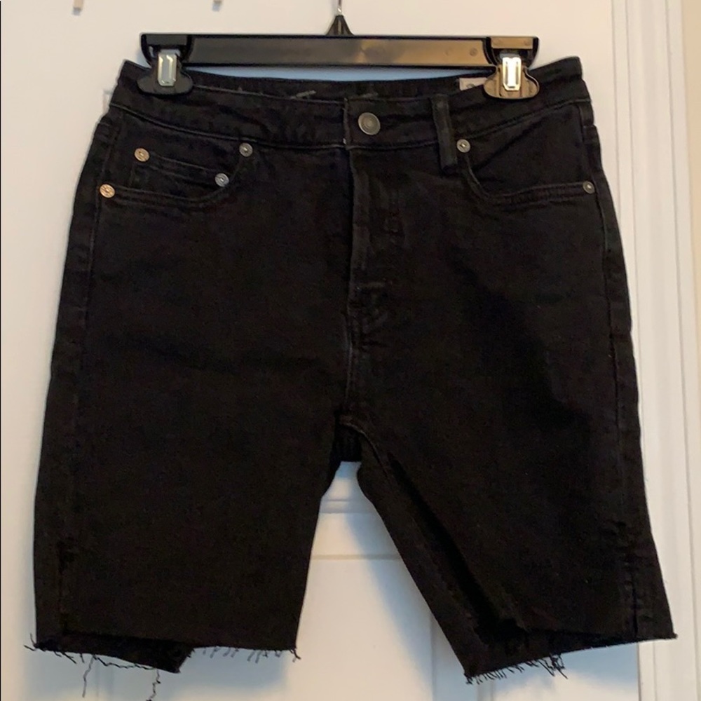 Free People Black Ash Shorts with Slit on side.